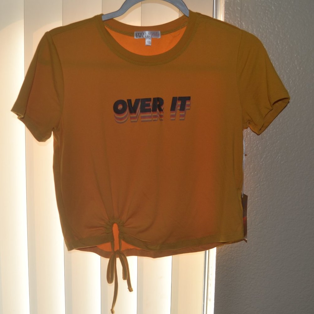 Stella Tweed - Mustard Yellow Graphic Cropped Top